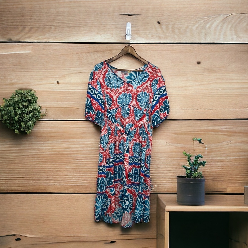Anthropologie Figueroa Flower Boho V-neck Dress